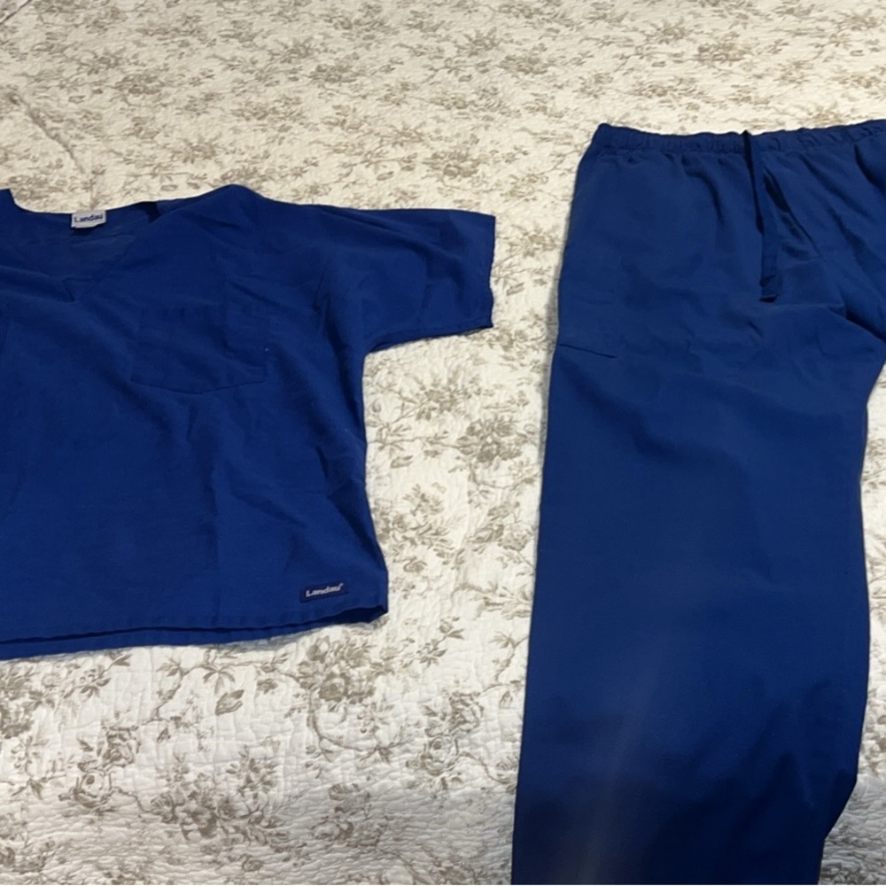 Landau Royal Blue Scrub Top